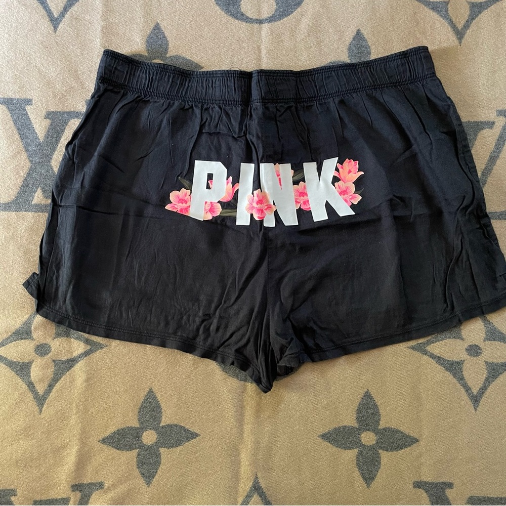 PINK Victoria's Secret Black Athletic Shorts with Elastic Waistband